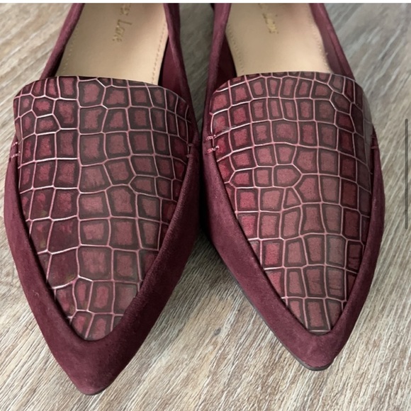 Essex Lane Suede Deep Wine Pointed Flat / Size 9.5 - Picture 4 of 5